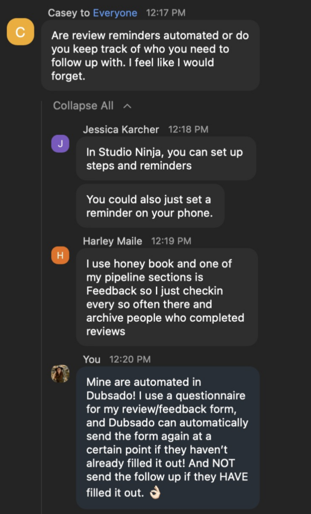 You know you need to be collecting reviews from your clients.. but it's become the bane of your existence. Let me show you how to automate  your Dubsado review process. 